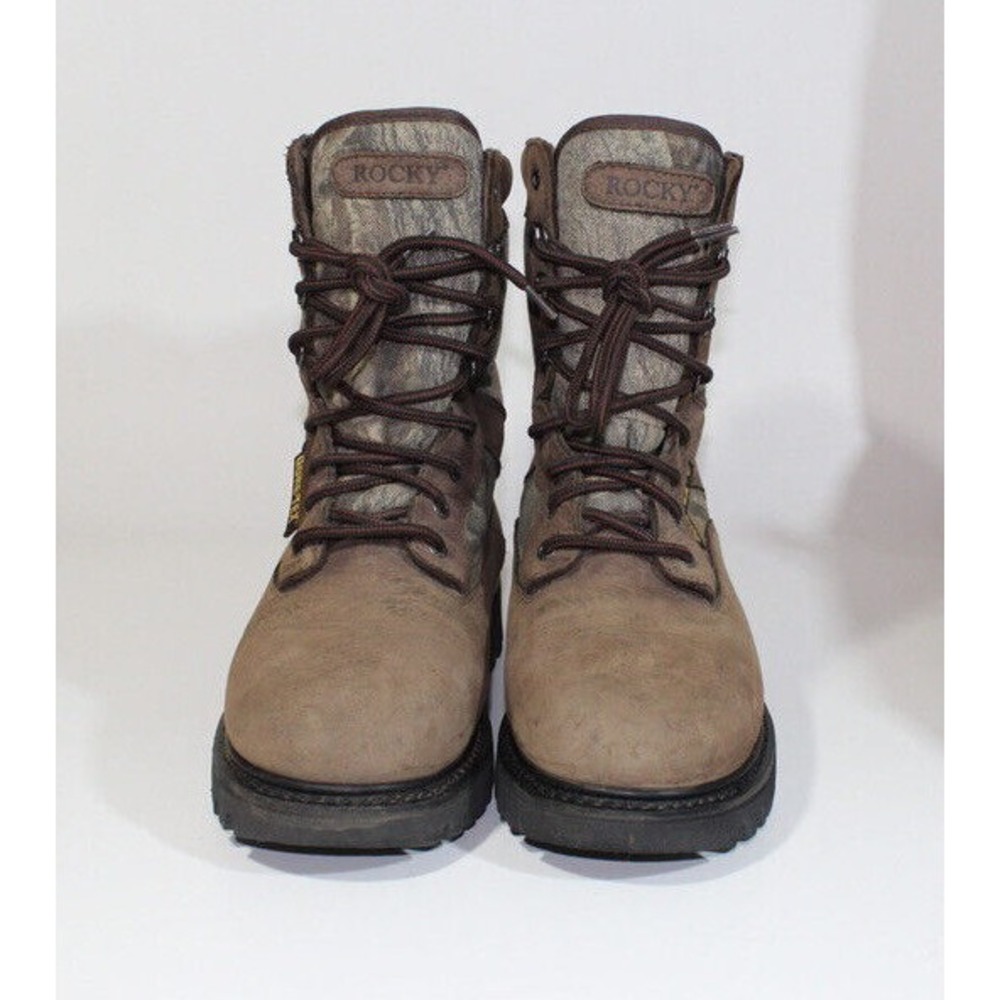 Rocky Gore-Tex Brown Leather and Camo Lace Up Hunting Boots Womens Size 10M